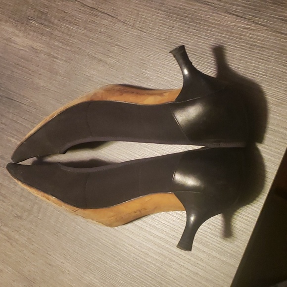 Ellen Tracy Black Fabric Kitten Pointed Toe Heels 7.5 - Picture 8 of 9